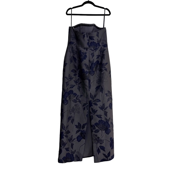 NWOT Alfred Sung Style D877NGM Floral Jacquard Strapless Sheath Gown, Size 16 - Picture 5 of 11